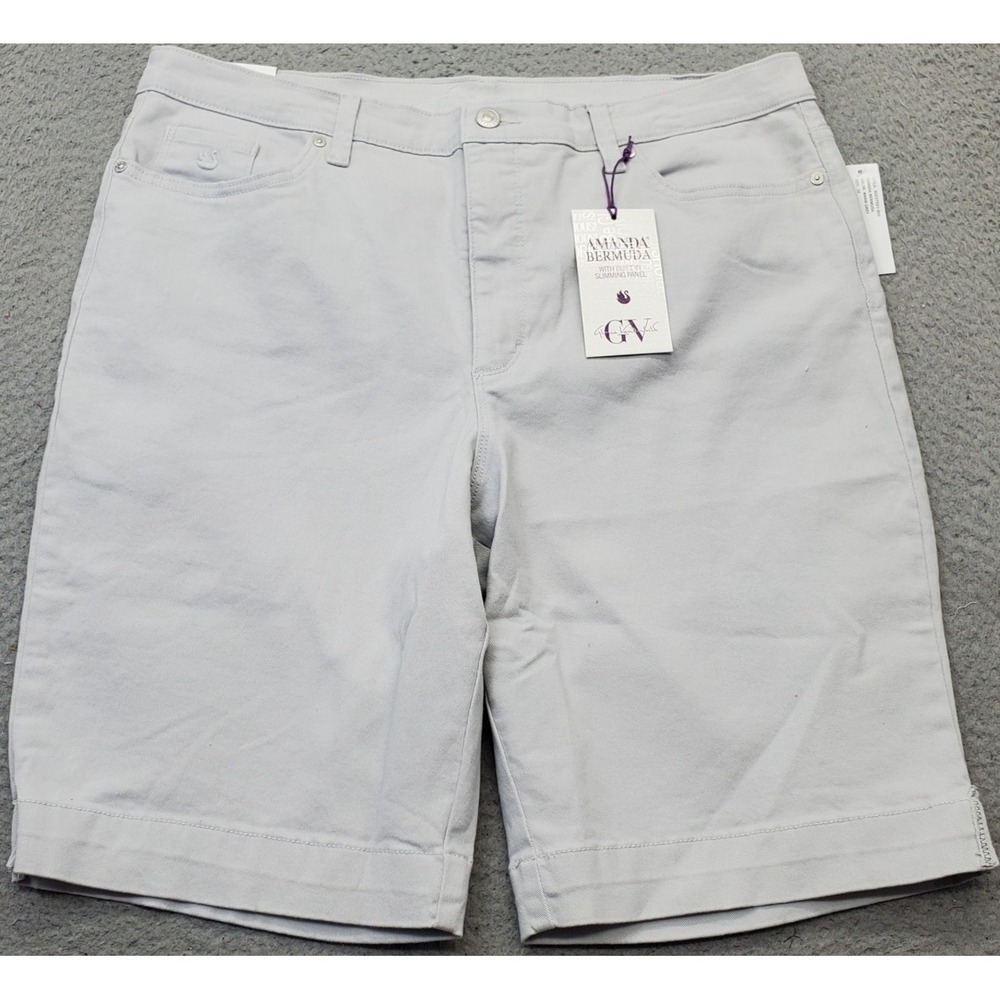 Gloria Vanderbilt Amanda Bermuda Shorts‎ Womens 18 Gray Stretch Slimming Panel